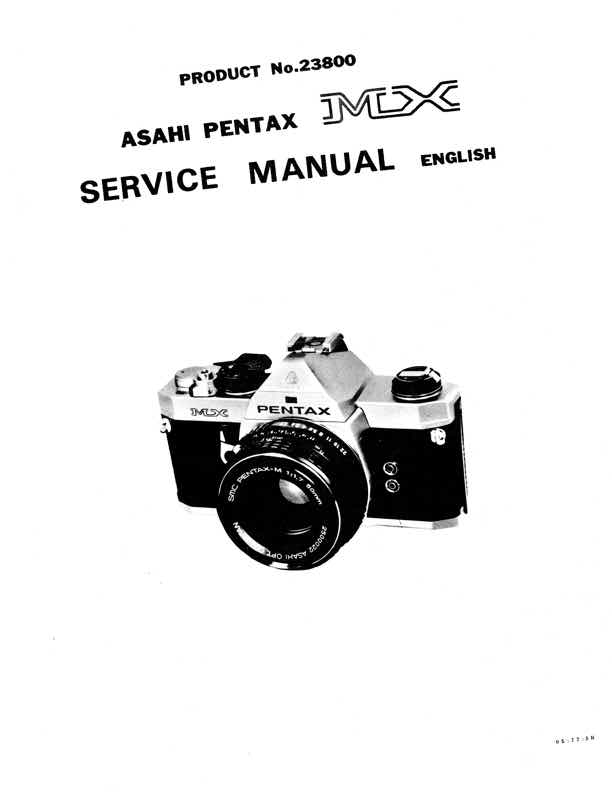 Pentax MX technical manual preview
