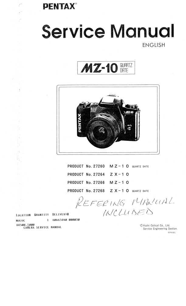 Pentax MZ technical manual preview