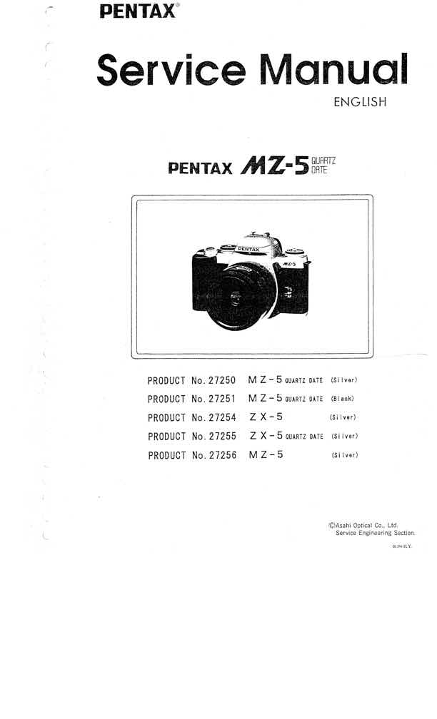 Pentax MZ technical manual preview