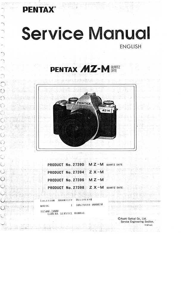 Pentax MZ technical manual preview