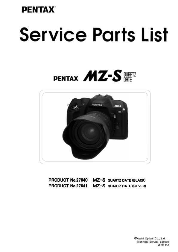 Pentax MZ technical manual preview