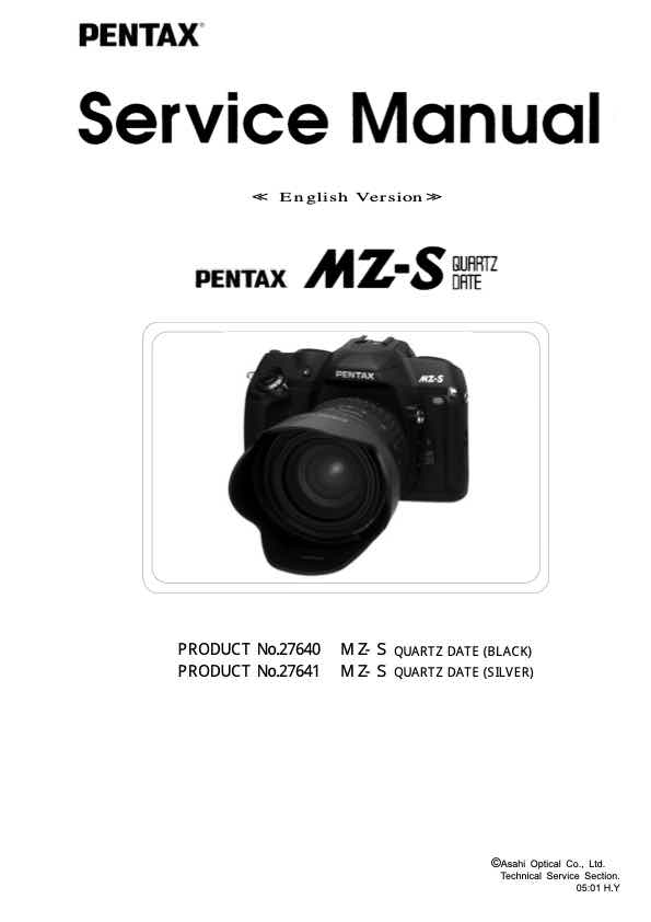 Pentax MZ technical manual preview