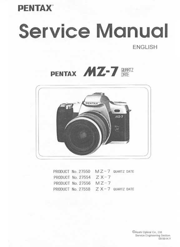 Pentax MZ technical manual preview
