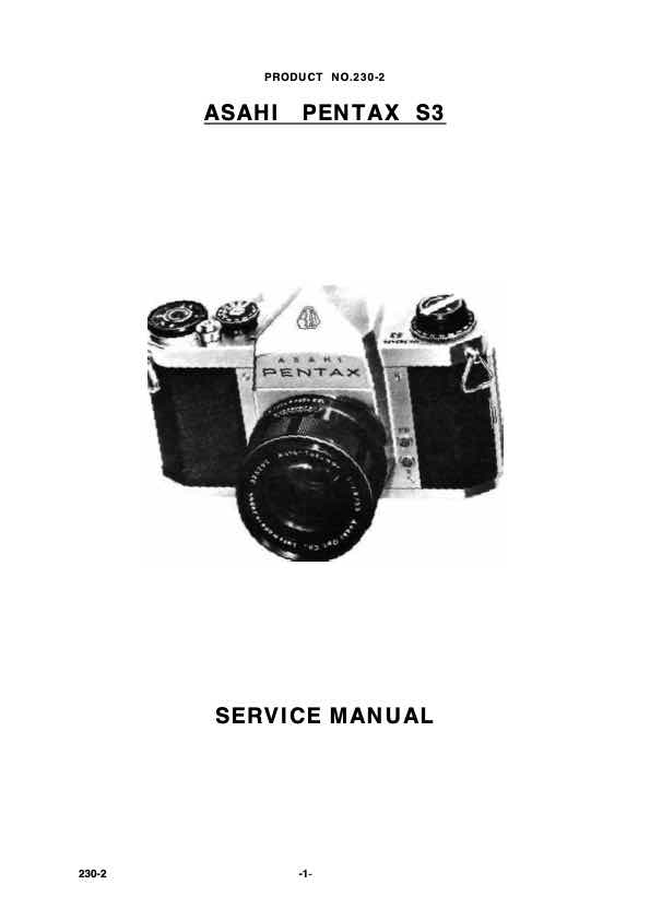 Pentax S3 technical manual preview