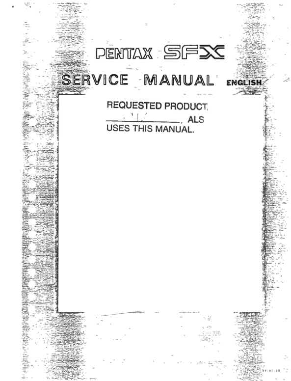 Pentax SF1 technical manual preview