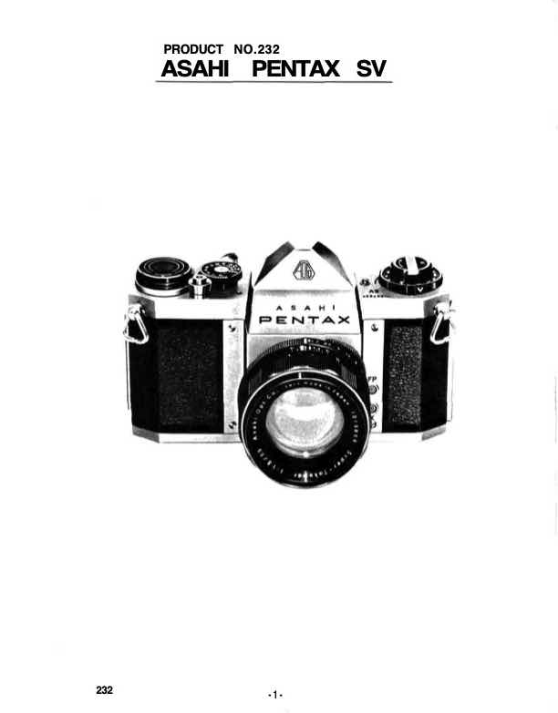 Pentax SV technical manual preview