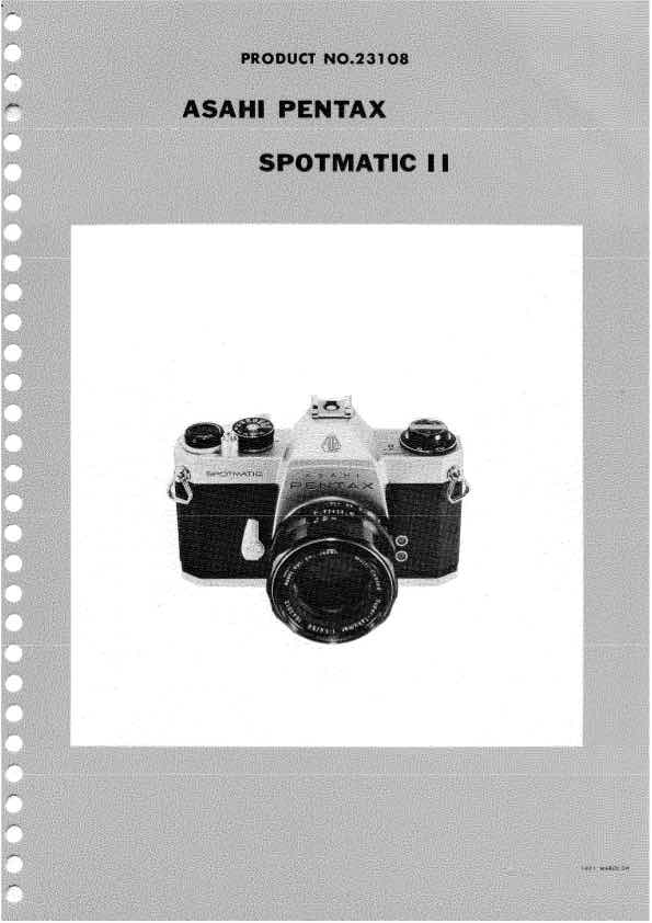 Pentax Spotmatic technical manual preview