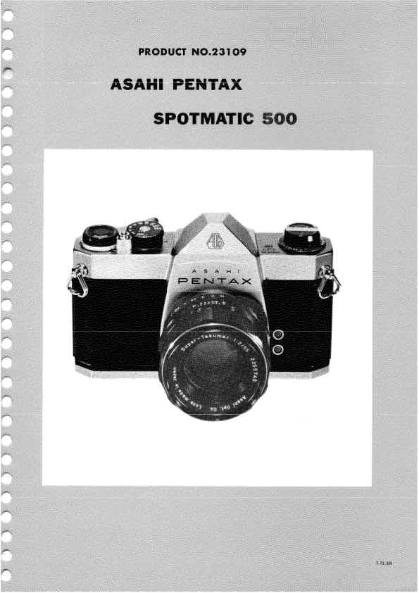 Pentax Spotmatic technical manual preview