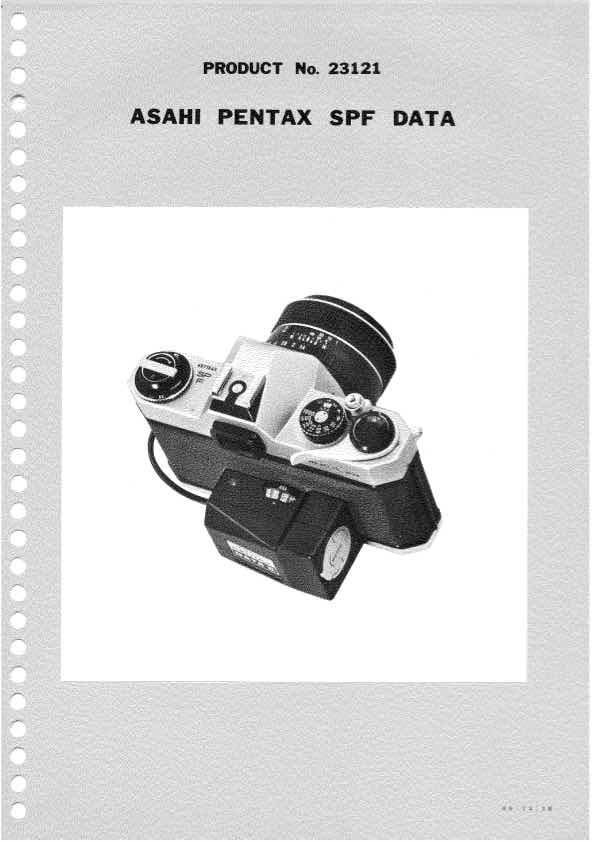 Pentax Spotmatic technical manual preview