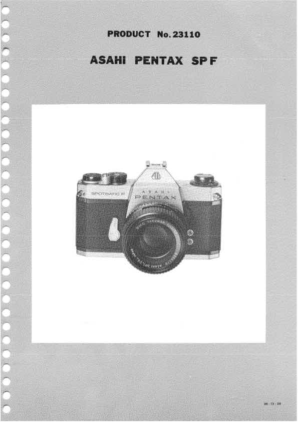 Pentax Spotmatic technical manual preview