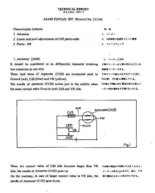 Pentax Spotmatic technical manual preview