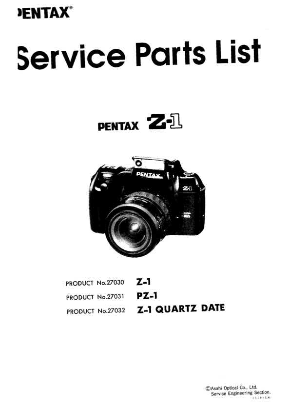 Pentax Z1 technical manual preview
