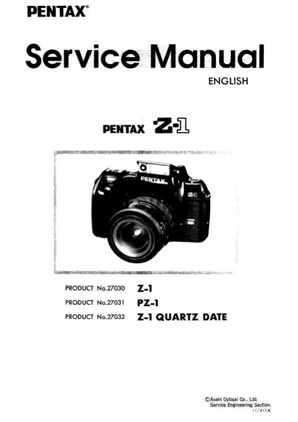 Pentax Z1 technical manual preview