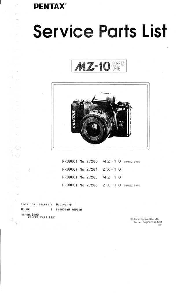 Pentax ZX technical manual preview