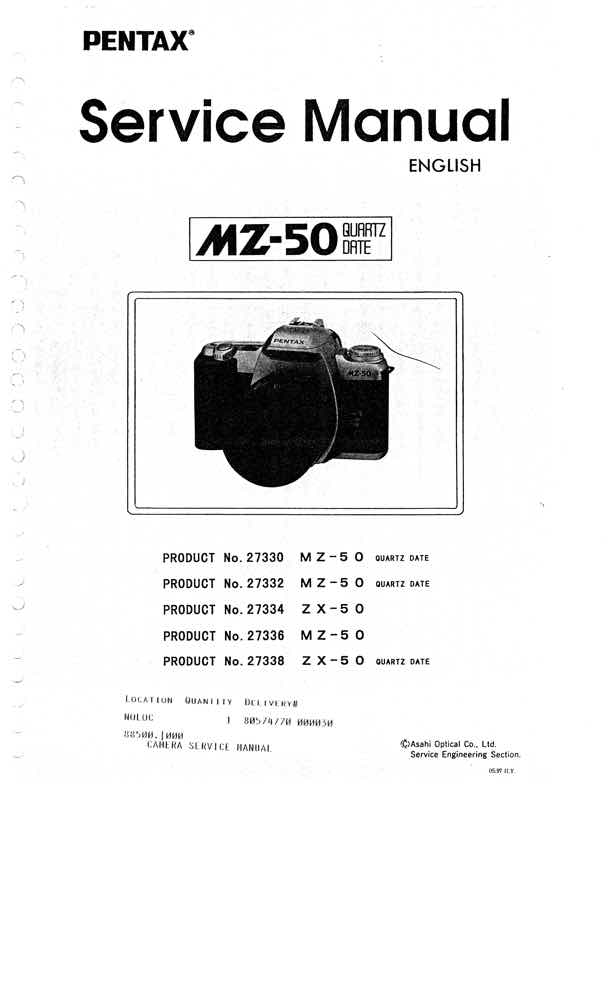 Pentax ZX technical manual preview