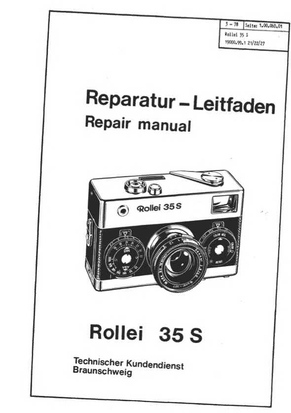 Rollei 35 technical manual preview