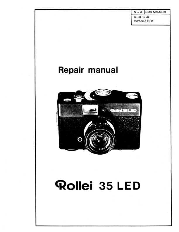 Rollei 35 technical manual preview