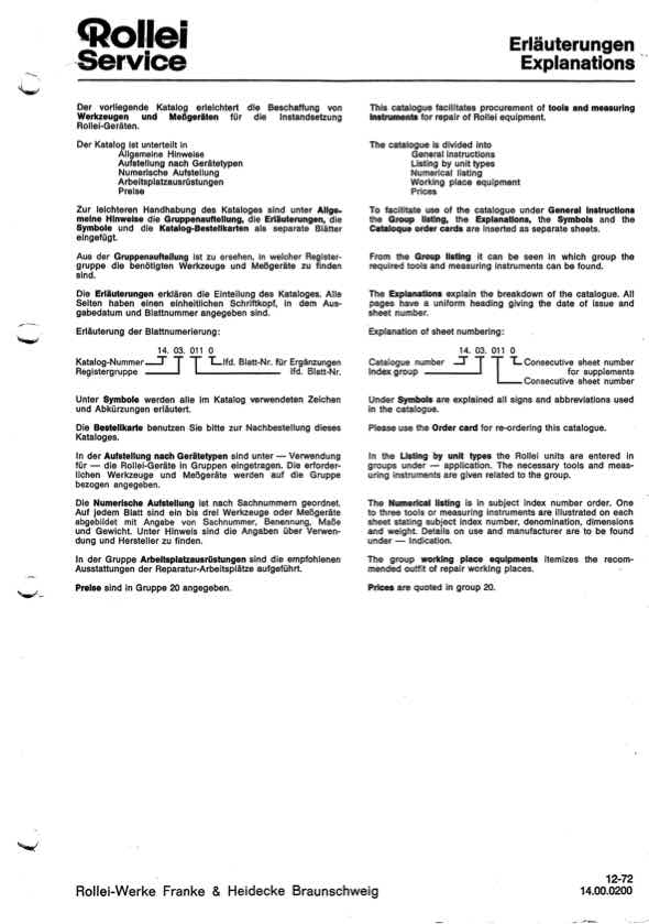 Rollei B-35 technical manual preview