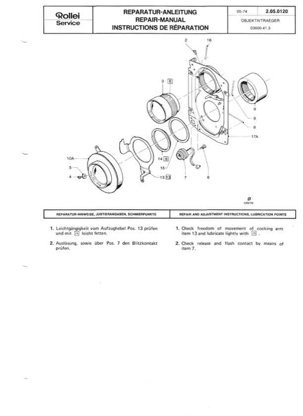Rollei Platine technical manual preview