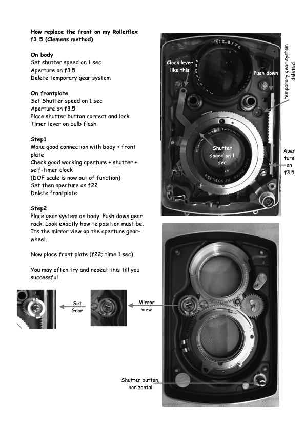 Rollei Rolleiflex 35F technical manual preview