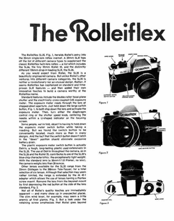 Rollei SL-35 technical manual preview