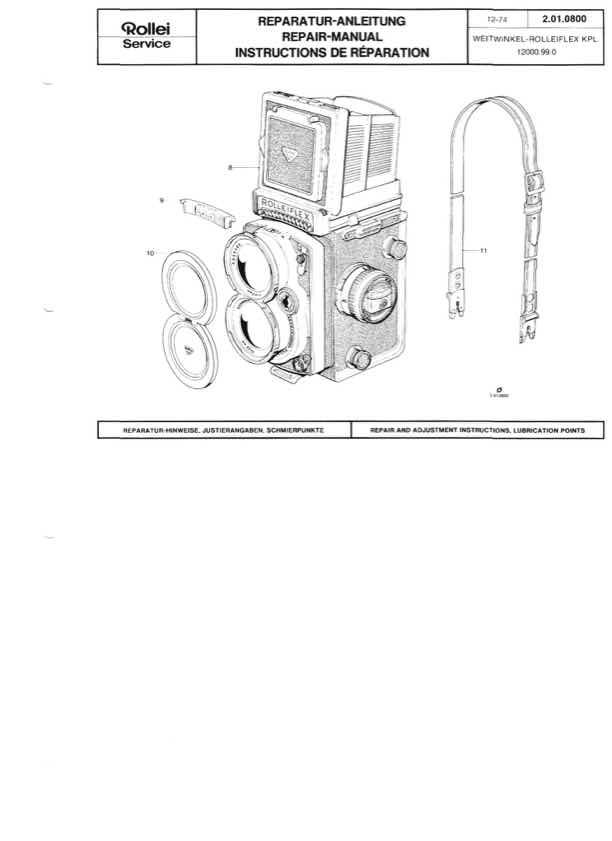 Rollei WRolleiflex technical manual preview
