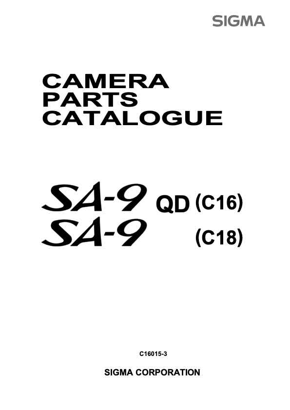 Sigma SA9 technical manual preview