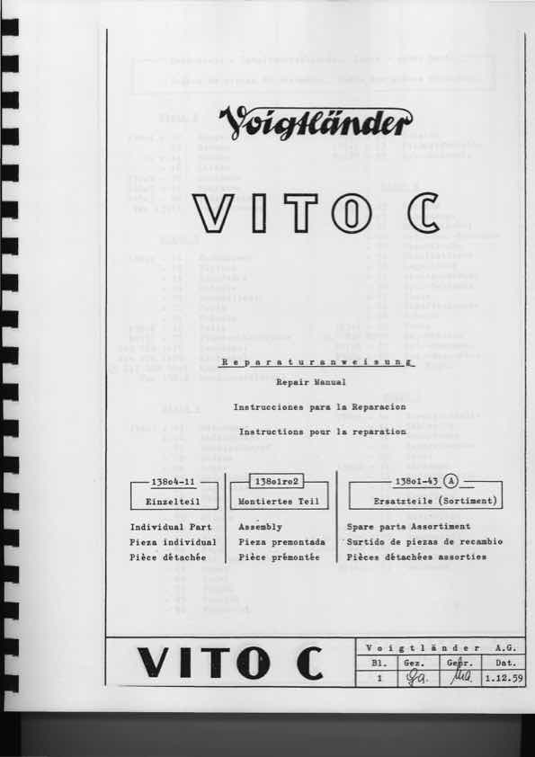 Voigtlander Vito technical manual preview