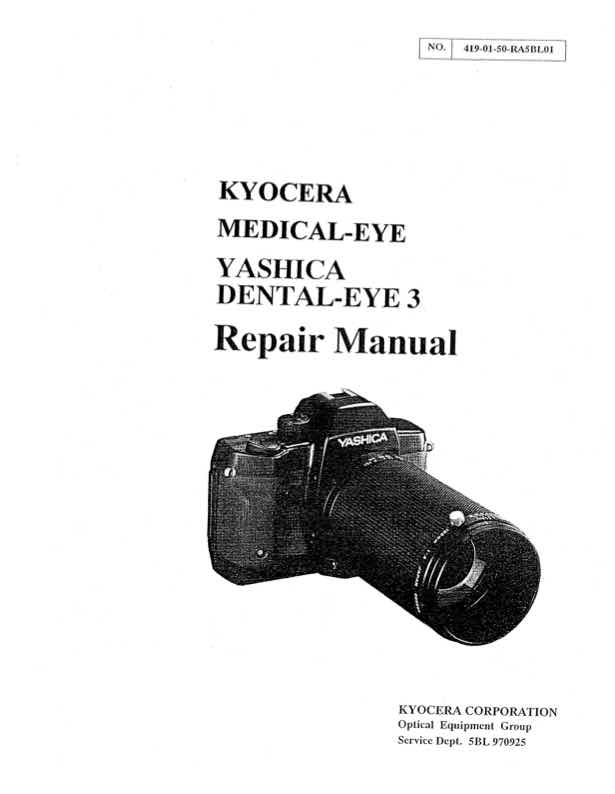 Yashica Dental Eye technical manual preview