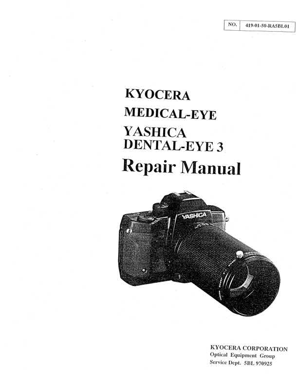 Yashica Dental Eye technical manual preview