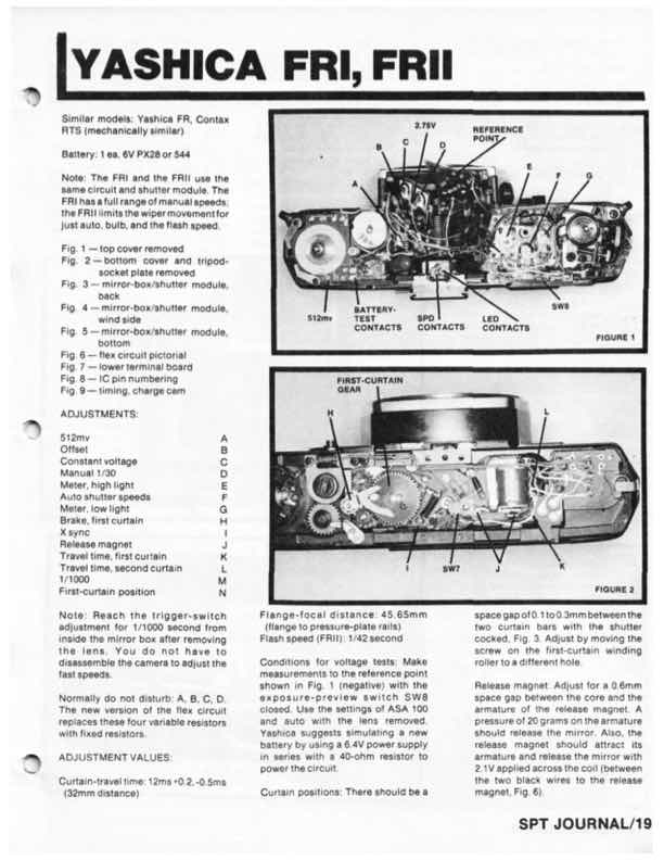 Yashica FR technical manual preview