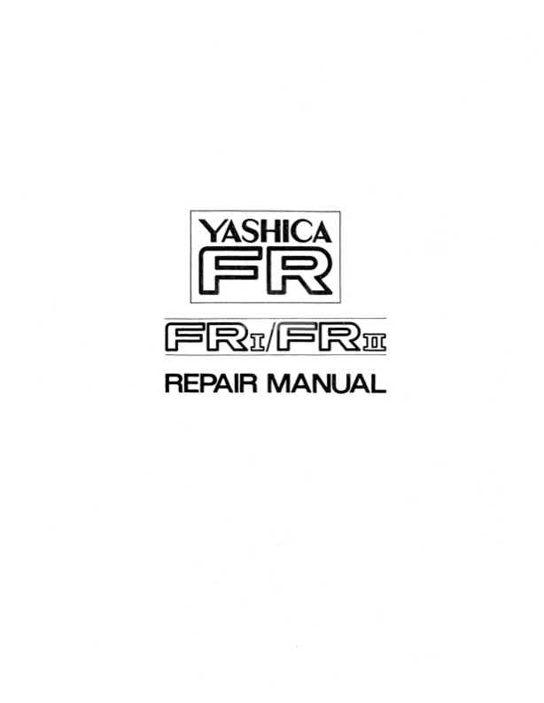 Yashica FR technical manual preview