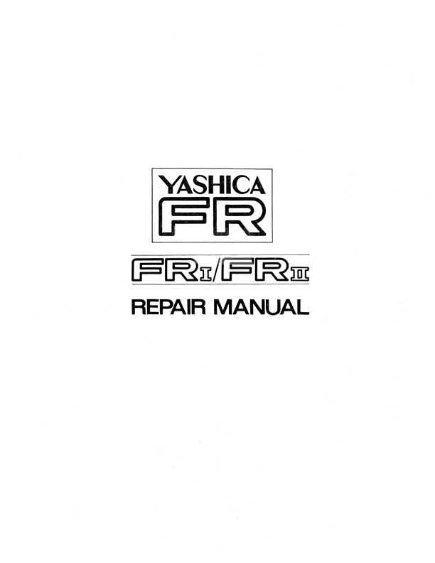 Yashica FR technical manual preview