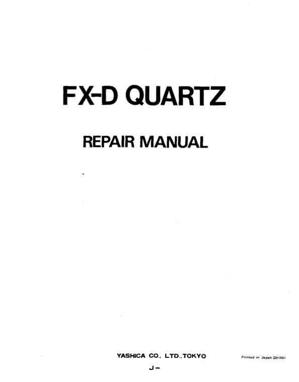 Yashica FX technical manual preview