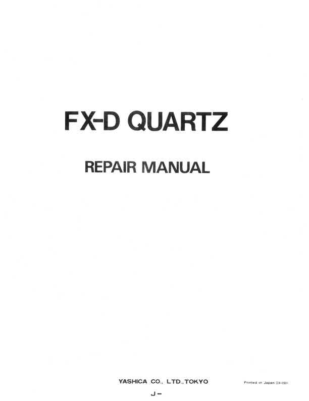 Yashica FX technical manual preview