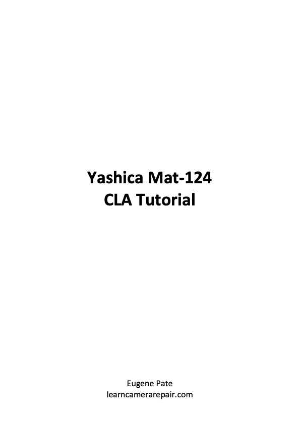 Yashica MAT technical manual preview