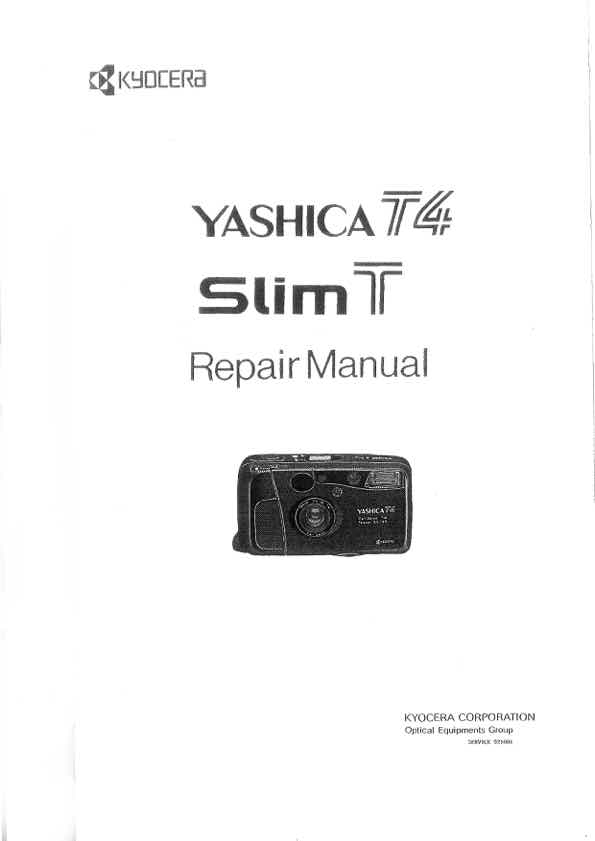 Yashica T4-T5 technical manual preview