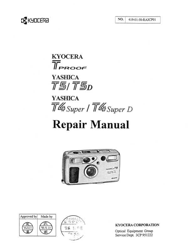 Yashica T4-T5 technical manual preview