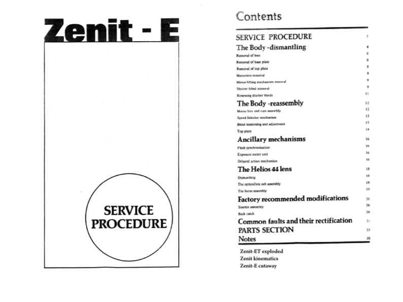 Zenit E technical manual preview
