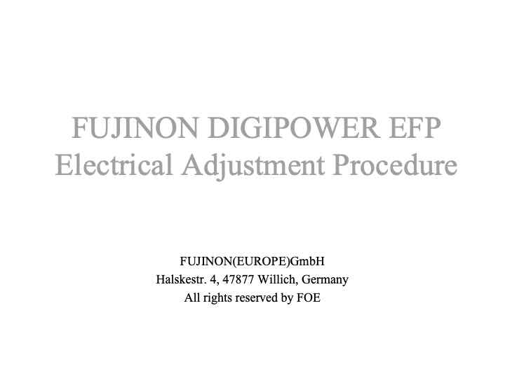 Fujinon General Docs technical manual preview