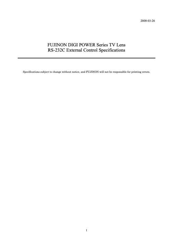 Fujinon General Docs technical manual preview