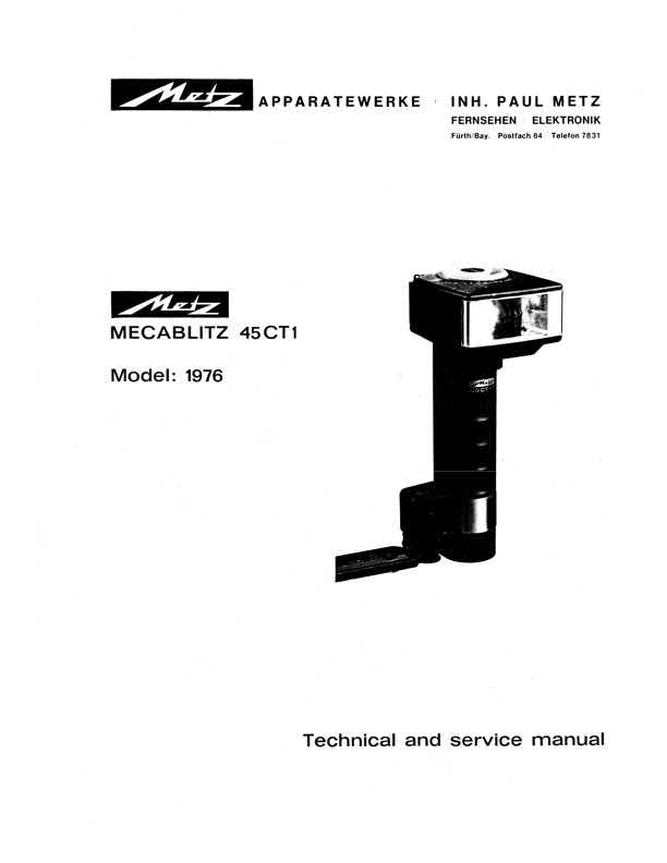 Metz 45 technical manual preview