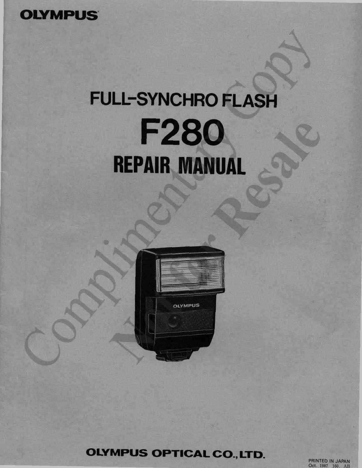 Olympus 280 technical manual preview