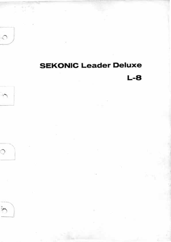 Sekonic Leader L-8 technical manual preview