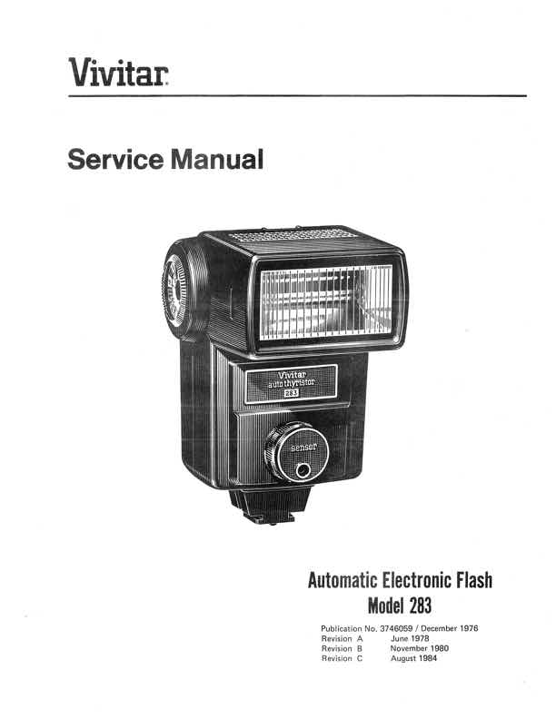 Vivitar 283 technical manual preview