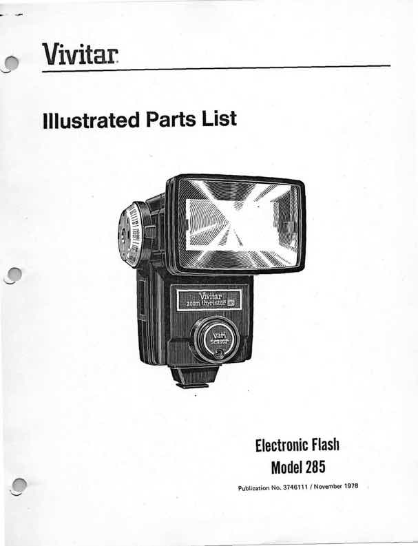 Vivitar 285 technical manual preview