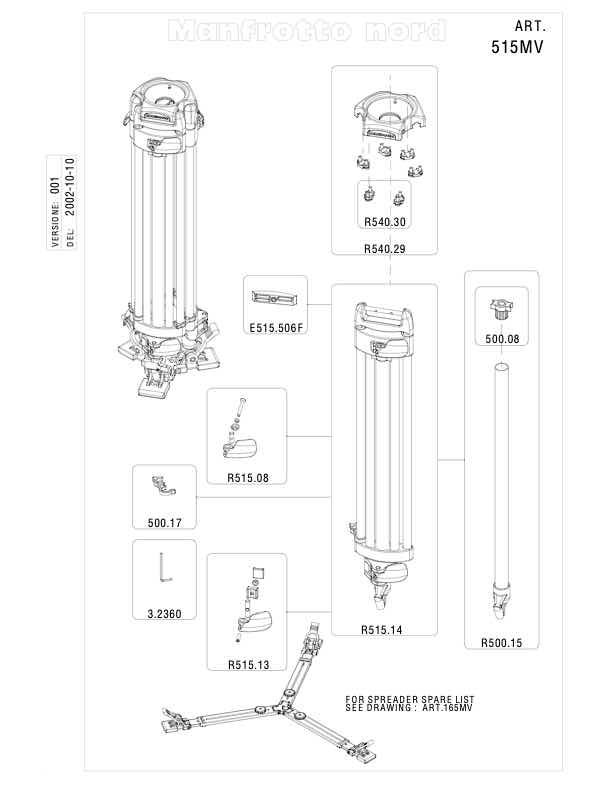 Manfrotto 515MV technical manual preview