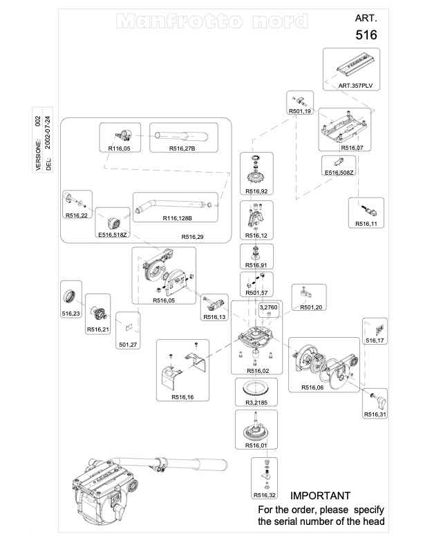 Manfrotto 516 technical manual preview