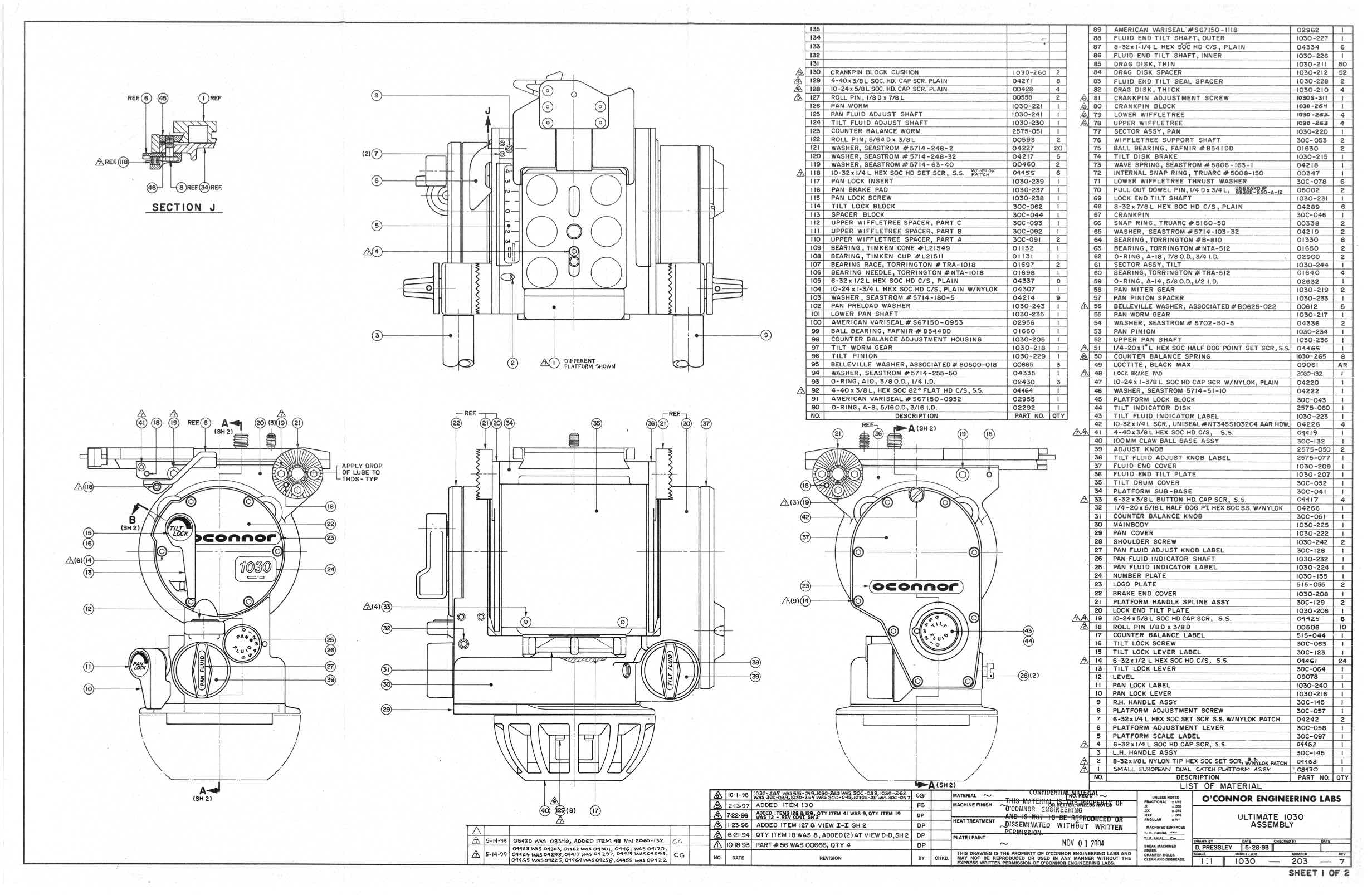 Oconnor 1030B&S&HD technical manual preview
