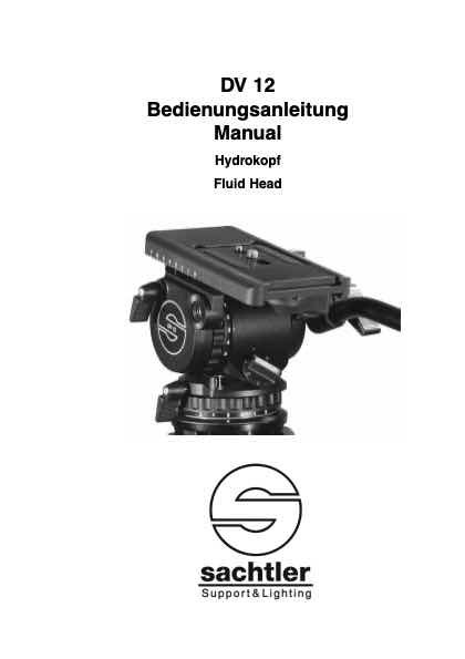 Sachtler DV12 technical manual preview
